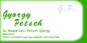 gyorgy petsch business card