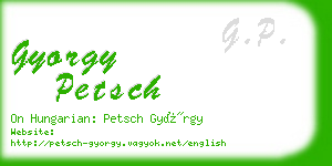 gyorgy petsch business card